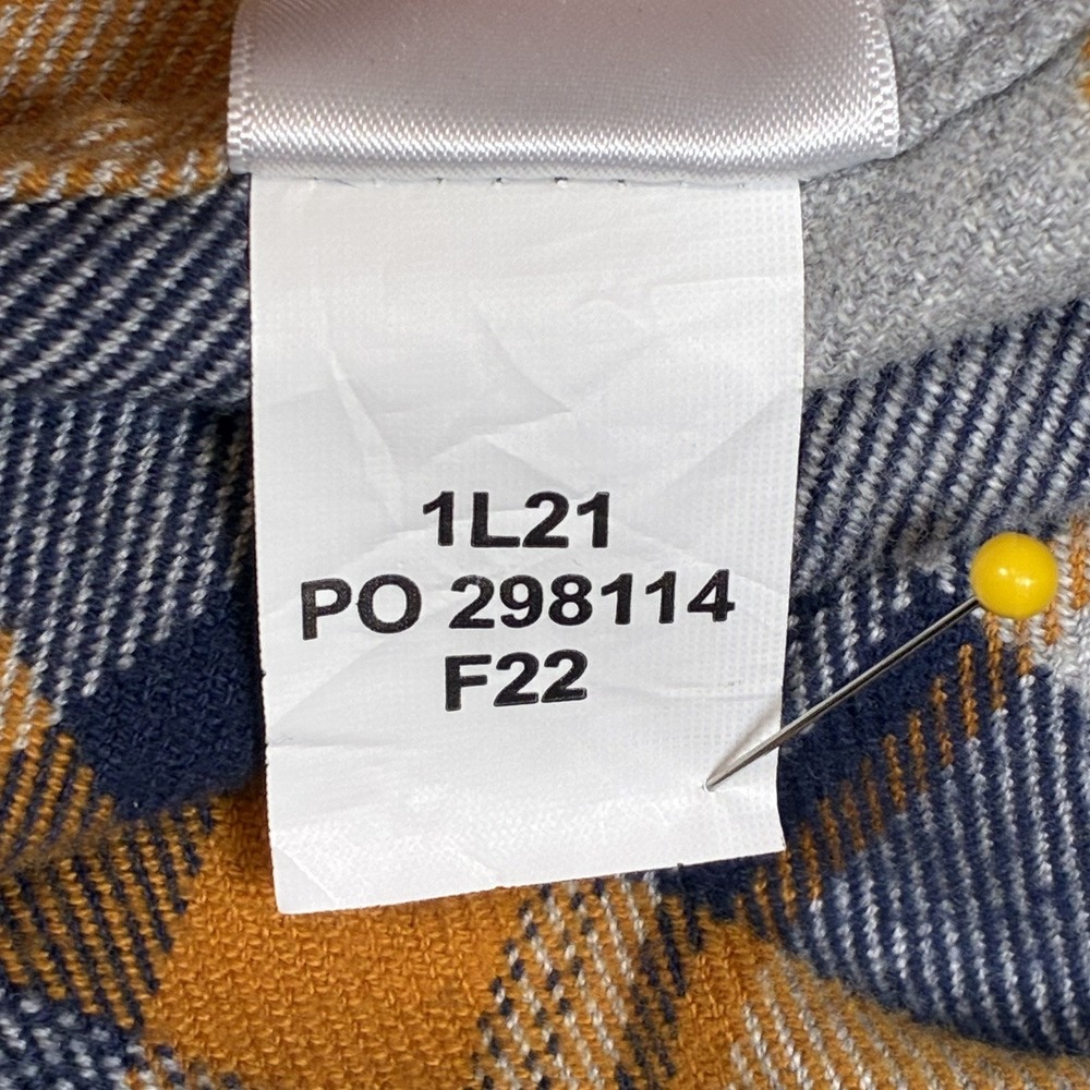 Orvis Perfect Flannel Shirt Mens 2XL Classic Orange Blue gray Plaid Heavy Cotton - Picture 11 of 11